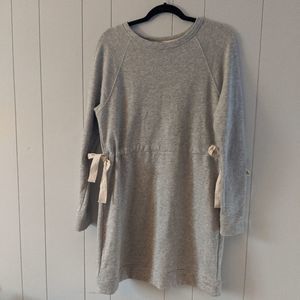 Athleta Studio Gray Cinched Sweatshirt Dress